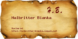 Halbritter Bianka névjegykártya